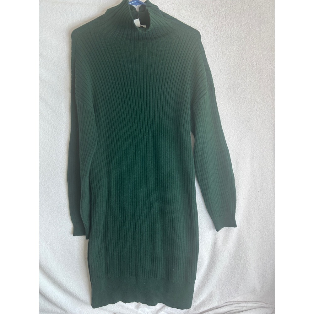 NWT Treasure & Bond Green Ribbed Mock Neck Sweater Dress TB456645MI Green Park S